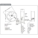 M254GAN (3)(HR) - Sinwan AC Metal Impeller, Reverse Airflow, Dia.254x89mm/10x3.5inch 930 CFM