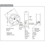M254GAN (HR) - Sinwan AC Metal Impeller, Reverse Airflow, Dia.254x89mm/10x3.5inch 1,000 CFM