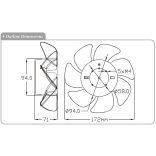 MK200FAP (HR) - Sinwan AC Skeleton Fan, Metal Impeller, Dia.172x71mm / 6.8inch 485~160 CFM