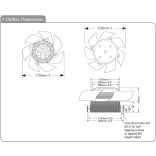 MK200RAN (HR) - Sinwan AC Skeleton Fan, Metal Impeller, Dia.172x79mm / 6.8inch 485~160 CFM