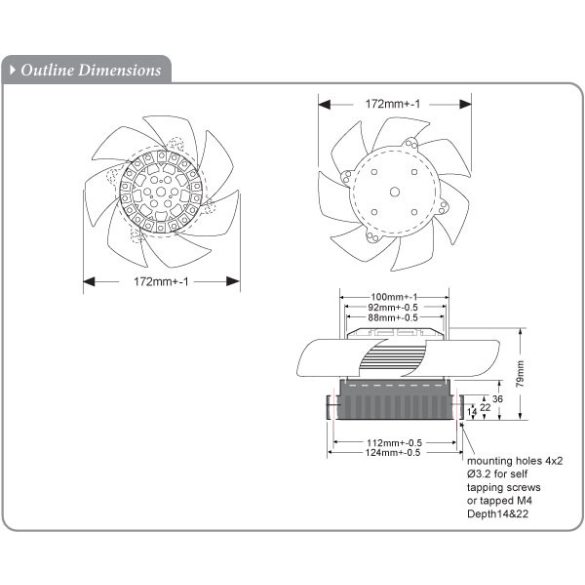 MK200RAN (HR) - Sinwan AC Skeleton Fan, Metal Impeller, Dia.172x79mm / 6.8inch 485~160 CFM