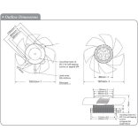 MK205AN (HR) - Sinwan AC Skeleton Fan, Metal Impeller, Dia.197x79mm / 7.8inch 630~220 CFM
