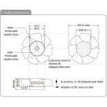 MK205RAN (A)(HR) - Sinwan AC Skeleton Fan, Metal Impeller ,Reverse Airflow, Dia.189x64mm / 7.4 inch 570~209 CFM