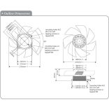 MK254GAN (HR) - Sinwan AC Skeleon Fan, Metal Impeller, Dia.219x87mm / 8.5inch 1000~370 CFM