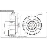 PFD225HAN - Sinwan DC Fan, Motorized Impeller, Backward curved blades, Dia.225x99mm/8.8x3.89inch 835CFM 
