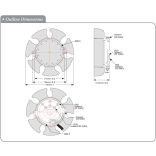 SDK1238AN (E) - Sinwan DC Skeleton Fan Dia.108x41mm/4.3inch 105~65 CFM