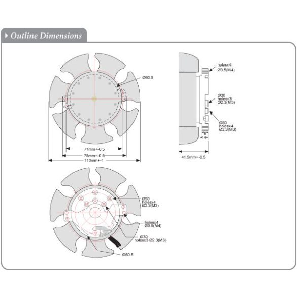 SDK1238EAN (HR) - Sinwan DC Skeleton Fan, Dia.108x41mm/4.3inch 125~60CFM