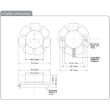 SDK8025 (HR) - Sinwan DC Skeleton Fan, Dia.72x25mm/2.8inch 48~22CFM
